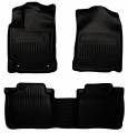 Husky Floor Liners Front & 2nd Row 12-15 Toyota Camry 4 Door Models (Footwell Coverage) WeatherBeater-Black