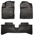 Husky Floor Liners Front & 2nd Row 12-15 Toyota Prius C (Footwell Coverage) WeatherBeater-Black