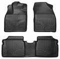 Husky Floor Liners Front & 2nd Row 12-15 Toyota Prius Plug-In (Footwell Coverage) WeatherBeater-Black