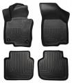 Husky Floor Liners Front & 2nd Row 12-15 Volkswagen Passat (Footwell Coverage) WeatherBeater-Black