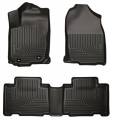 Husky Floor Liners Front & 2nd Row 13-15 Toyota RAV4 (Footwell Coverage) WeatherBeater-Black