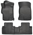 Husky Floor Liners Front & 2nd Row 14-15 Honda Civic (Footwell Coverage) WeatherBeater-Black