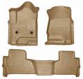 Husky Floor Liners Front & 2nd Row 2015 Tahoe/Yukon (Footwell Coverage) WeatherBeater-Tan