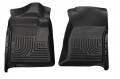 Husky Liners - Husky Floor Liners Front 12-15 Ford F Series With Side Foot Rest WeatherBeater-Black - Image 1