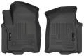 Husky Floor Liners Front 19-Present Silverado/Sierra 1500 Crew Cab Pickup WeatherBeater Black