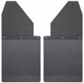 Kick Back Mud Flaps 14" Wide Black Top and Black Weight Universal Fit Husky Liners